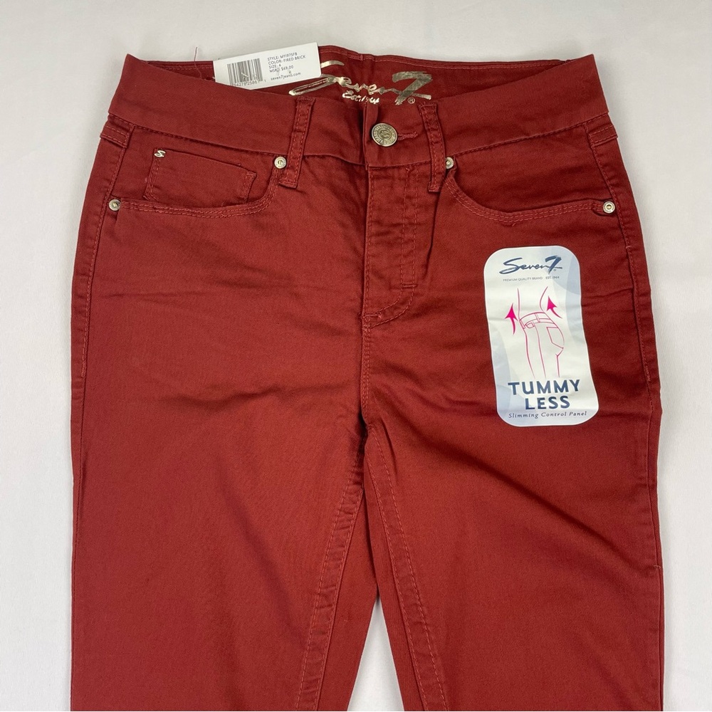 Seven 7 Jeans Women’s 4 Tummy Less Slimming Skinny Fired Brick Red 28x29 NEW $69